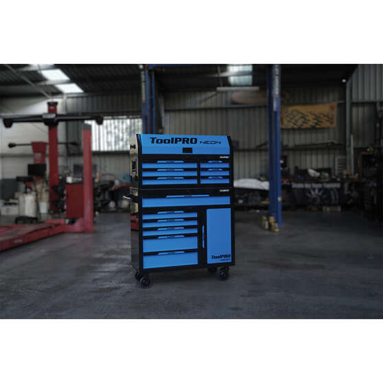 ToolPRO Neon Tool Cabinet Blue 6 Drawer 42 Inch, , scaau_hi-res