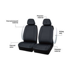 SCA Jacquard Seat Covers Charcoal Adjustable Headrests Airbag Compatible, , scaau_hi-res