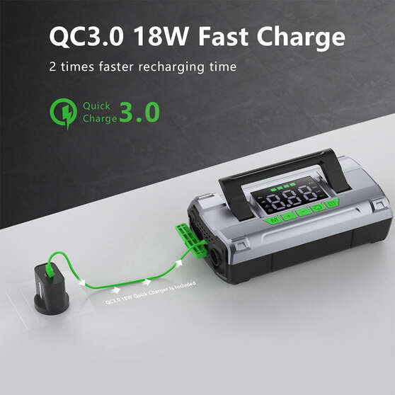 CAROSS T14 12V 2000A Smart Lithium Jump Starter With Built-in Air Compressor & 3 Mode LED Worklight, , scaau_hi-res