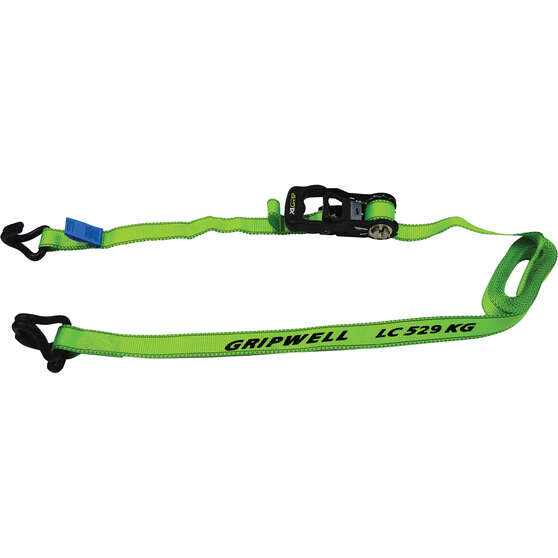 Grizzly Grip Ratchet Tie Down - 4.6m, 529kg, 4 Pack, , scaau_hi-res
