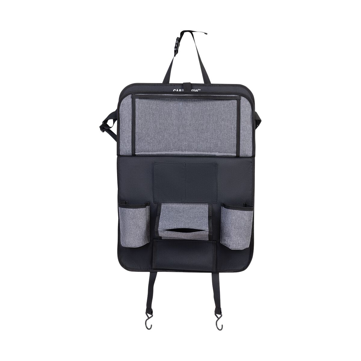 Cabin Crew Kids Repreve Back Seat Organiser with Tray Black/Grey, , scaau_hi-res