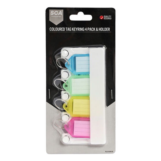 SCA Tag Keyring Set With Holder 4 Pack Multi-Coloured, , scaau_hi-res