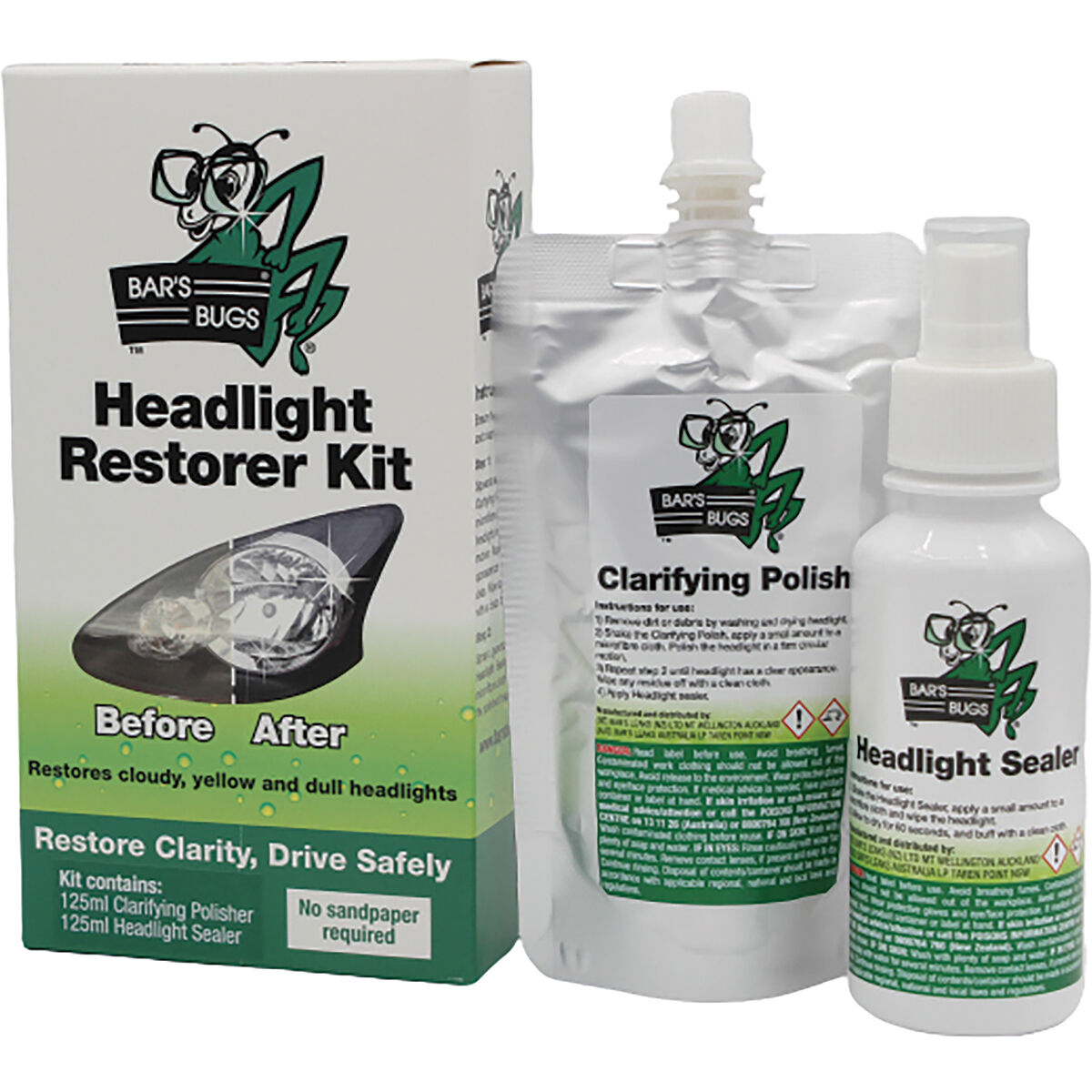 Bar's Bugs Headlight Restorer Kit, , scaau_hi-res