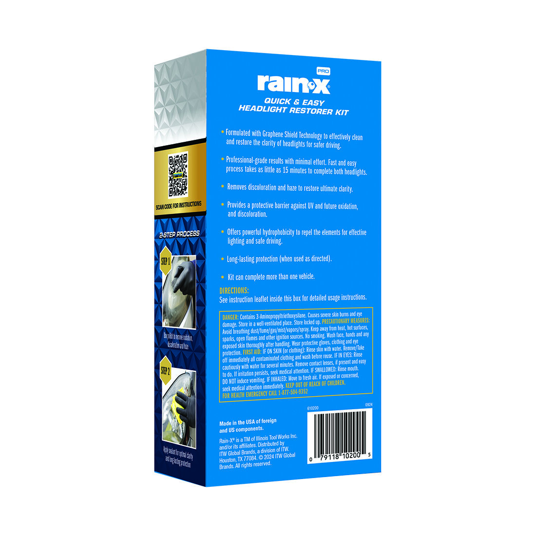Rain-X Pro Quick and Easy Headlight Restoration Kit, , scaau_hi-res