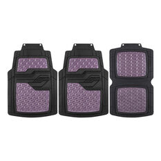 SCA Checkerplate Pattern Car Floor Mats PVC Purple Set of 4, , scaau_hi-res