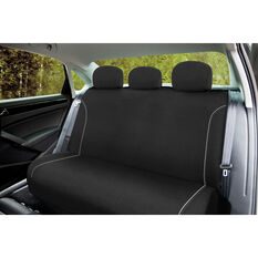 Ridge Ryder Canvas Seat Cover Black/Grey Piping Adjustable Headrests Rear Seat 06H, , scaau_hi-res