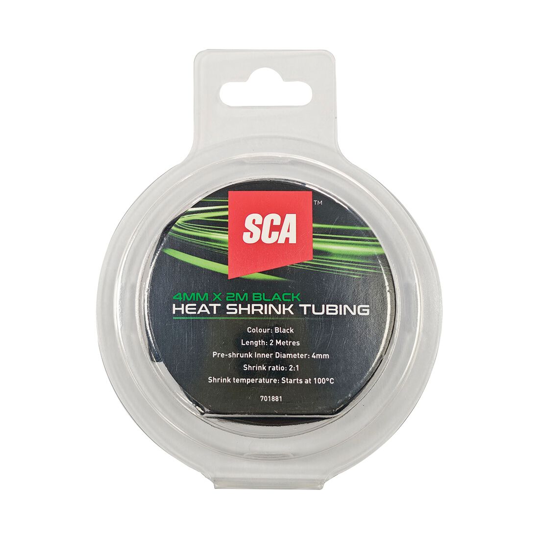 SCA Heat Shrink Tubing 4mm x 2m - Black, , scaau_hi-res