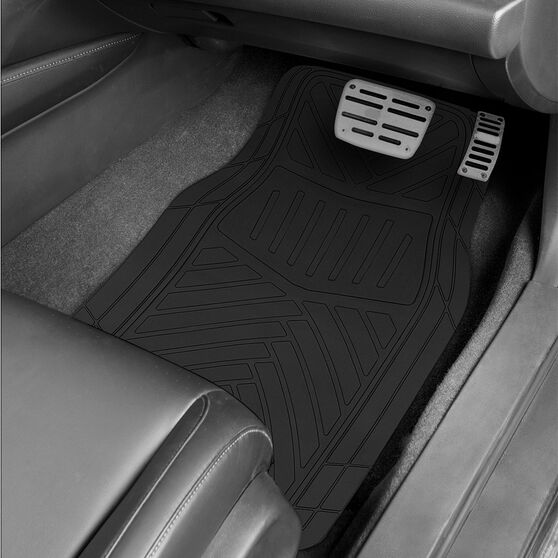 SCA Essential Black Rubber Car Floor Mats Supercheap Auto