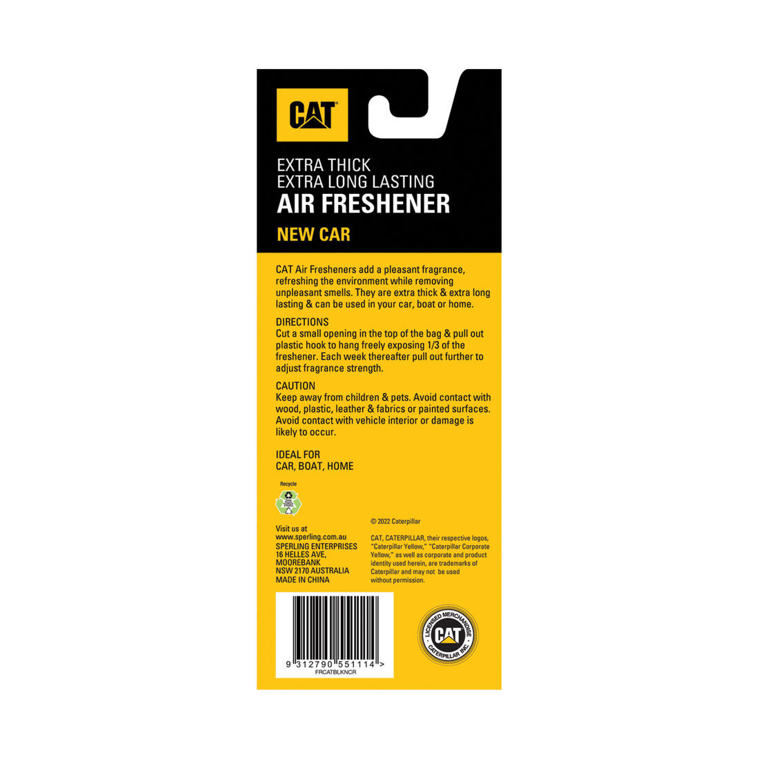 CAT Air Freshener New Car 1 Pack, , scaau_hi-res