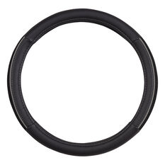SCA Steering Wheel Cover - PU and Mesh, Black/Grey, 380mm diameter, , scaau_hi-res