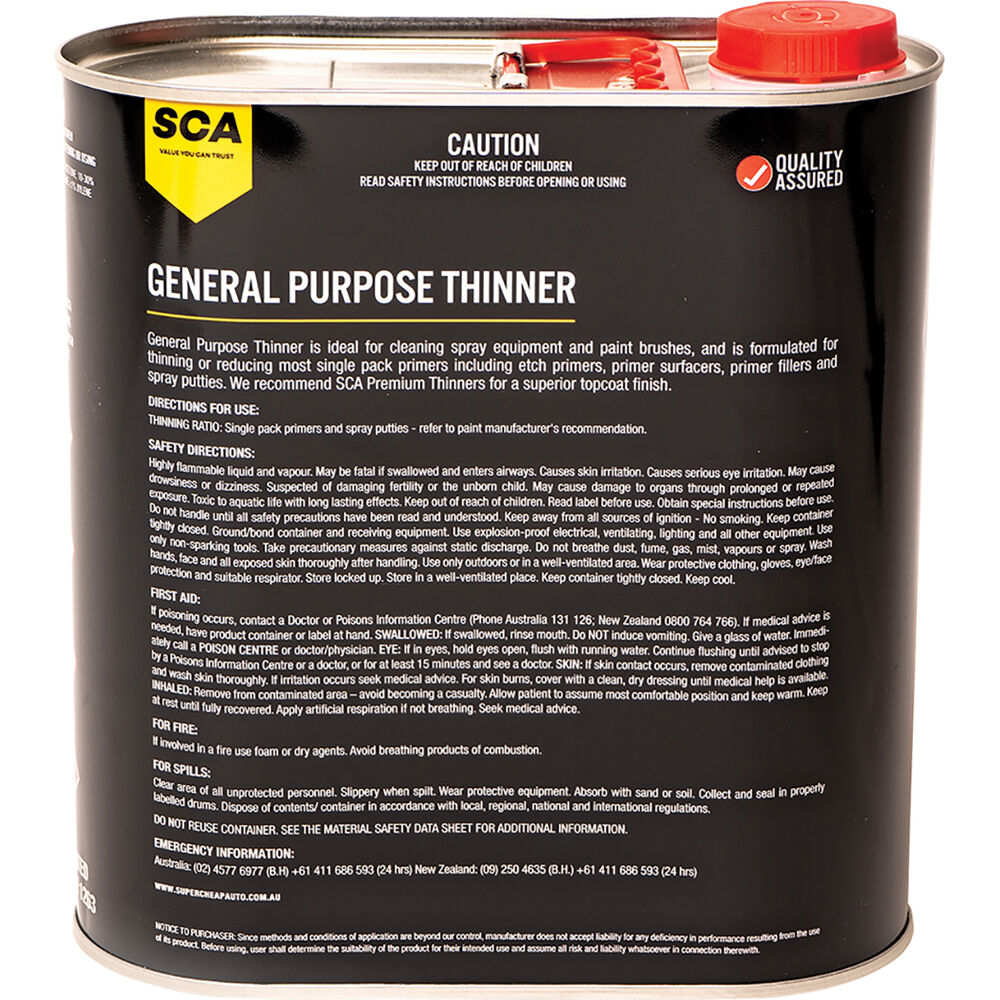 SCA General Purpose Paint Thinner 4 Litre Supercheap Auto
