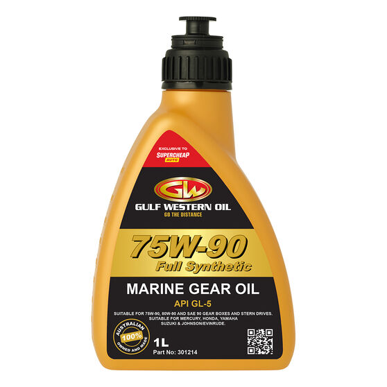 Gulf Western Marine Gear Oil Full Synthetic 75W-90 1 Litre, , scaau_hi-res