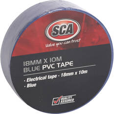 SCA PVC Electrical Tape - Black, 18mm x 10m, Blue, scaau_hi-res