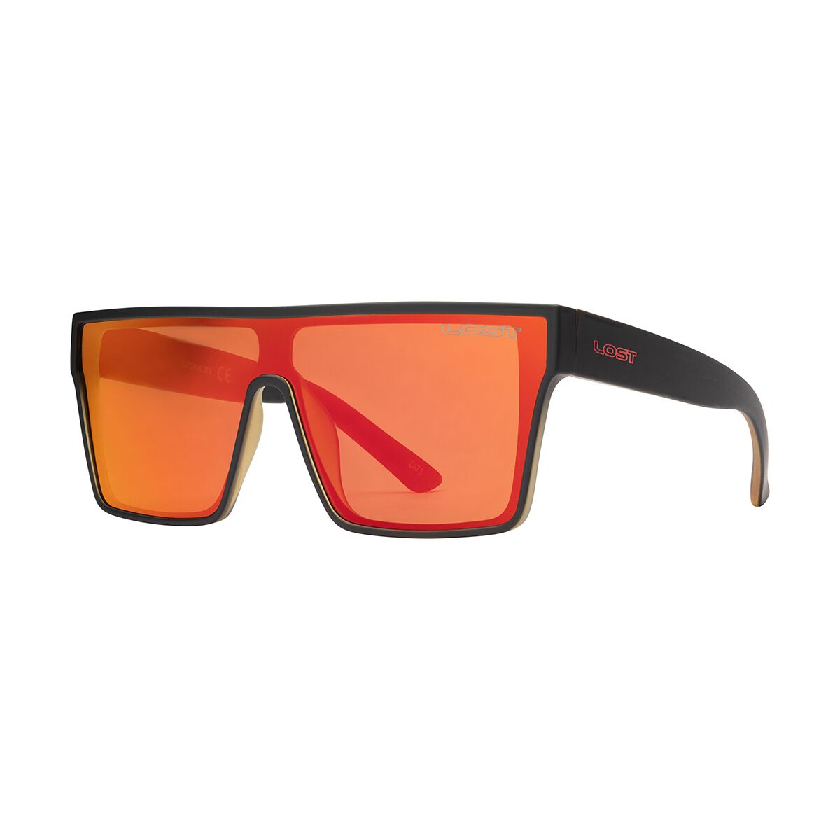 LOST Sunglasses Panorama Red Mirror Black Orange, , scaau_hi-res