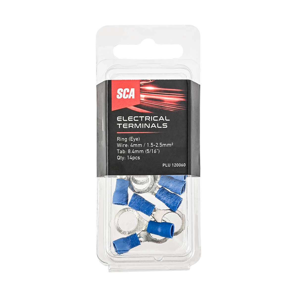 SCA Electrical Terminals Ring (Eye) 8.4mm Blue 14 Pack, , scaau_hi-res