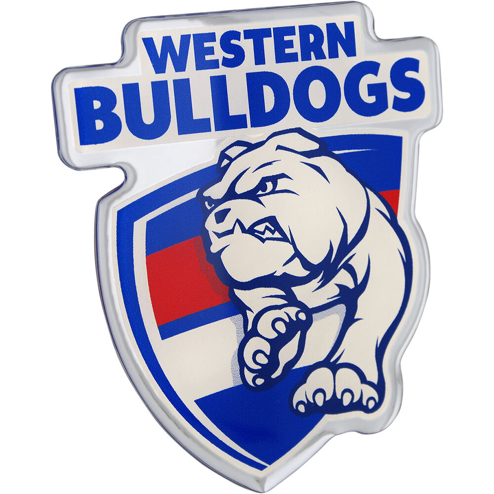 Western Bulldogs AFL Supporter Logo - Lensed Chrome Finish ...