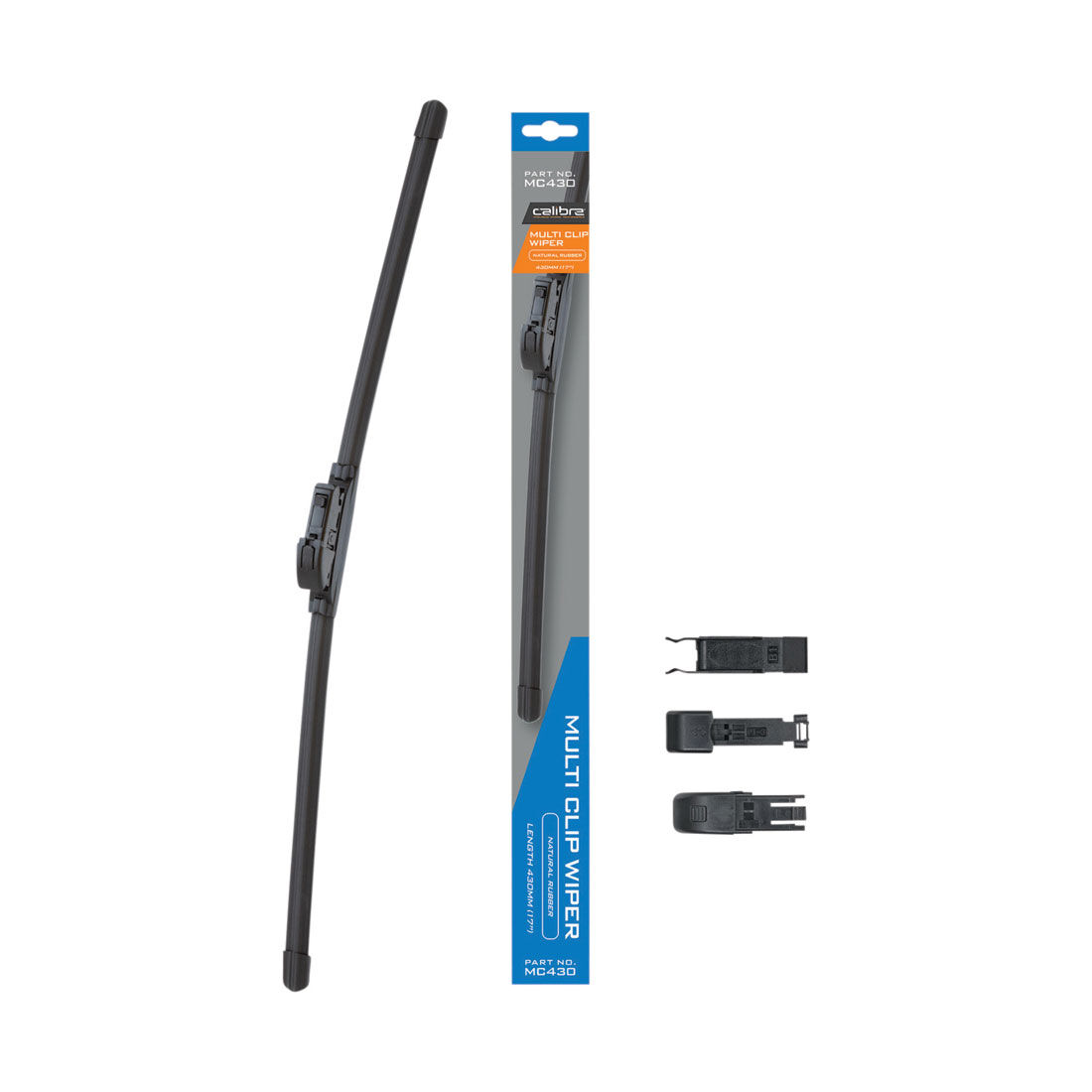 Calibre Multi-Clip Wiper Blade 430mm (17") Single - MC430, , scaau_hi-res