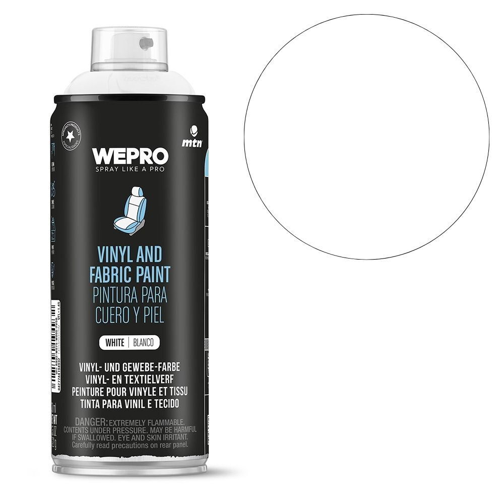 MTN PRO Vinyl & Fabric Paint White 400ml Spray Paint, , scaau_hi-res