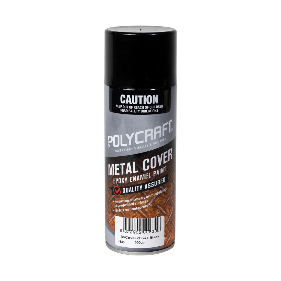 Polycraft Metal Cover Gloss Black 300g, , scaau_hi-res