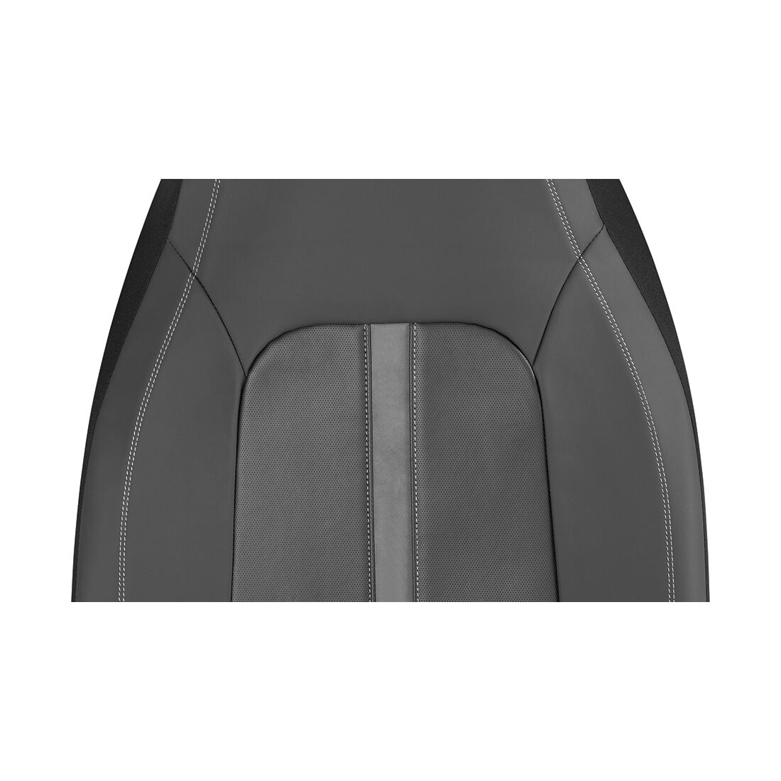 SCA Seat Cover Sports Black & Grey Metallic Leather Look, Built-in Headrests, Airbag Compatible, Size 60A, , scaau_hi-res