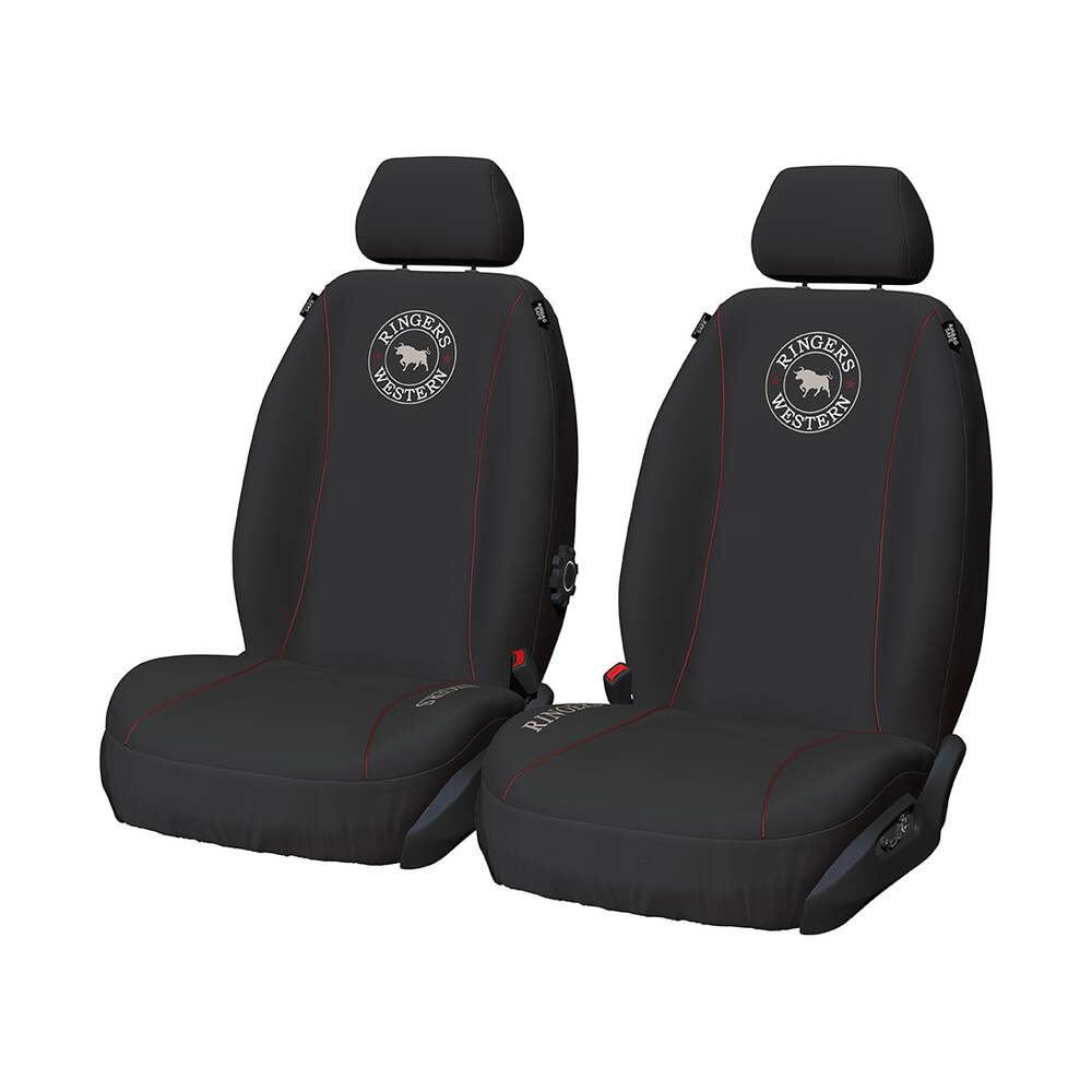 Cover Seating Rings Ringers Western Poly Canvas Seat Covers Black Adjustable Headrests ...
