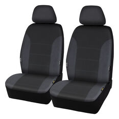 SCA Premium Jacquard and Velour Seat Covers Charcoal Adjustable Headrests Airbag Compatible 30SAB, , scaau_hi-res