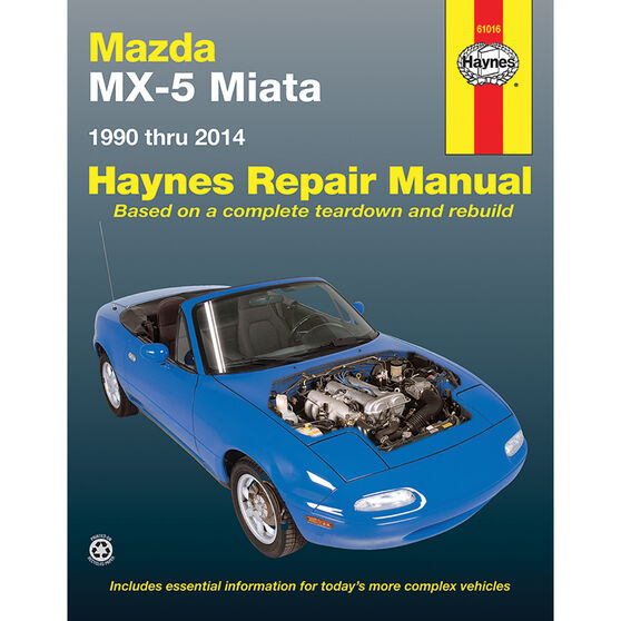 Haynes Car Manual For Mazda MX-5 Miata 1990-2014 - 61016, , scaau_hi-res
