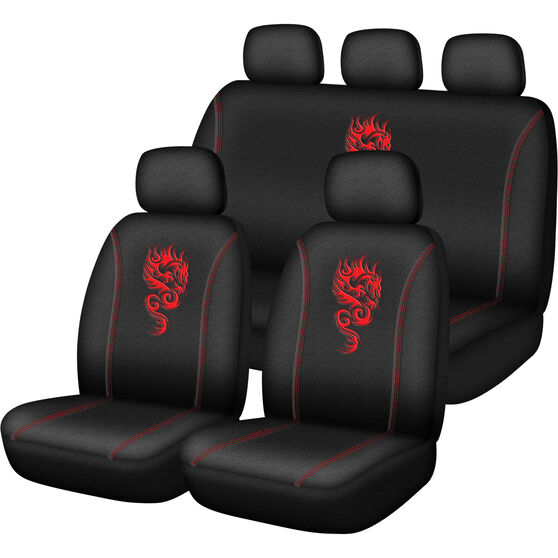 SCA Dragon Seat Cover Pack - Red Adjustable Headrests Size 30 and 06H Airbag Compatible, , scaau_hi-res