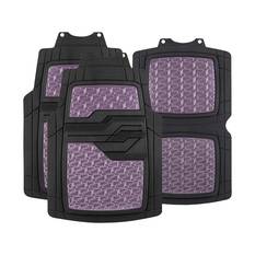 SCA Checkerplate PVC Car Floor Mats - Set of 4, Purple/Black, , scaau_hi-res