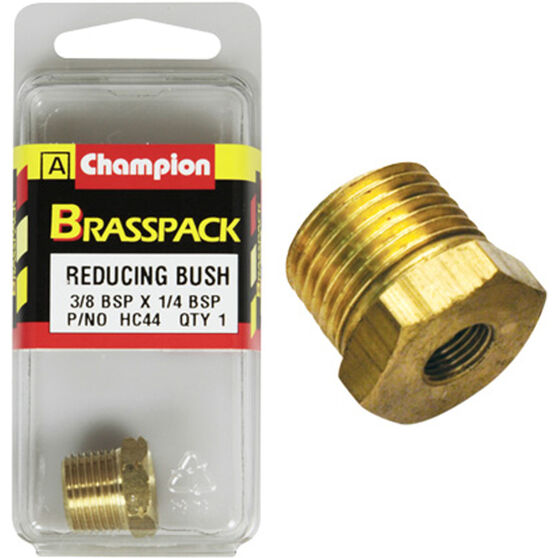 Champion Hex Reducing Bush - 3 / 8-1 / 4inch, Brass, , scaau_hi-res