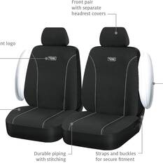 Ridge Ryder Canvas Seat Covers Black/Grey 30SAB, , scaau_hi-res