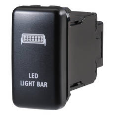 Narva OE Style Switch - Suits Toyota Landcruiser 79 Series, Landcruiser Prado 100-120 Series, Driving Light Bar Push On/Off Blue LED, Toyota, 63314BL, , scaau_hi-res