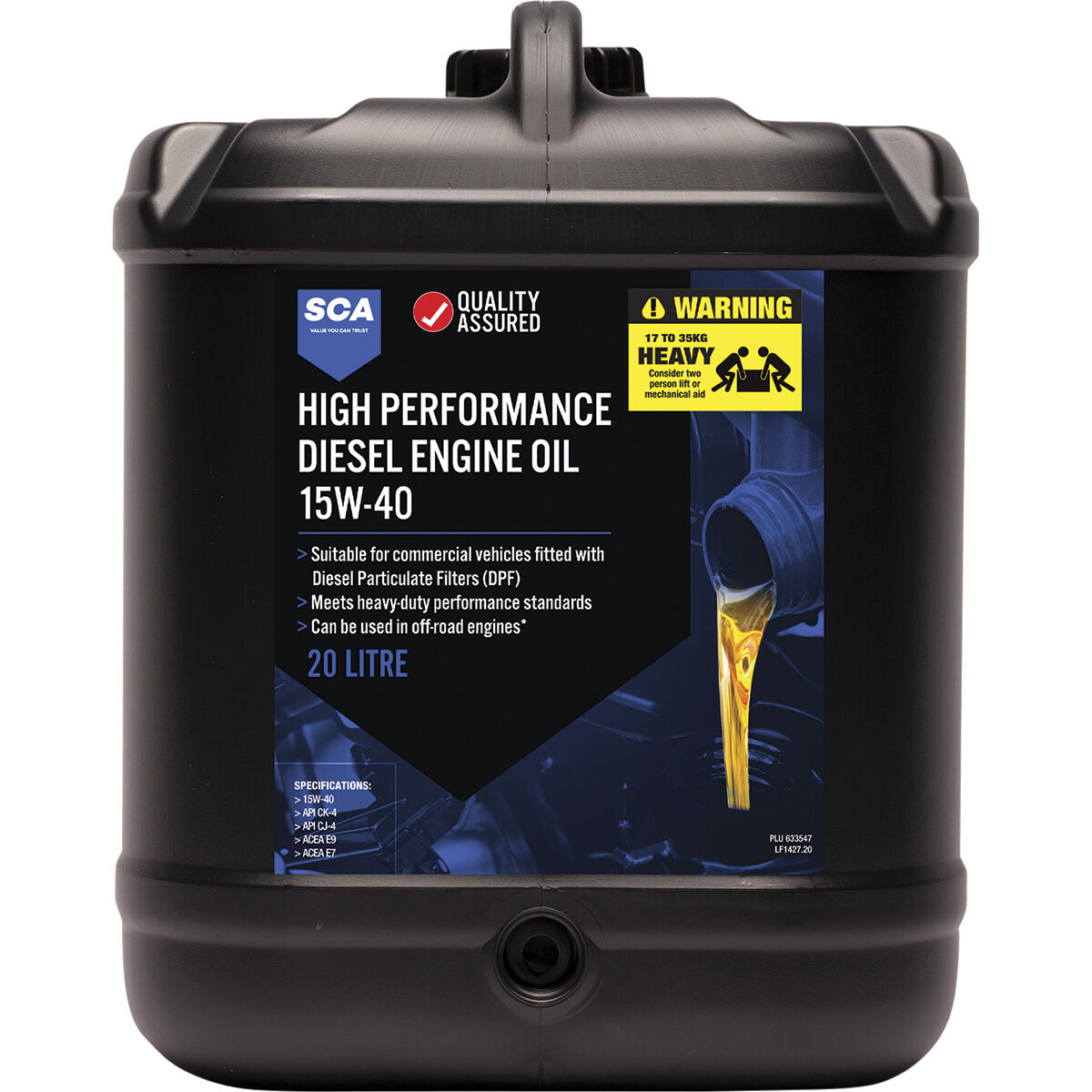SCA High Performance Diesel Engine Oil 15W-40 20 Litre, , scaau_hi-res