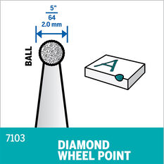 Dremel 2.0mm Diamond Wheel Point Bit 7103, , scaau_hi-res