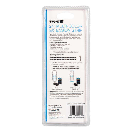 Type S Interior LED Accessory 24" Strip Multi Colour, , scaau_hi-res