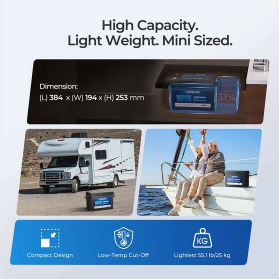 Renogy Lithium Deep Cycle Battery 12.8V 300Ah LiFePO4, , scaau_hi-res