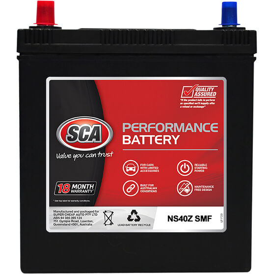 SCA Performance Car Battery SNS40Z MF, , scaau_hi-res