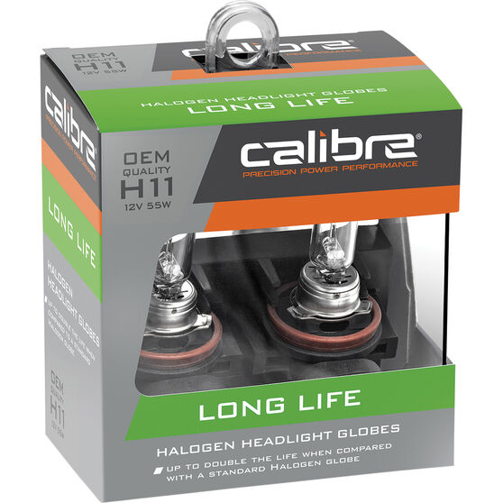 Calibre Long Life Headlight Globes - H11, 12V 55W, CALLH11, , scaau_hi-res