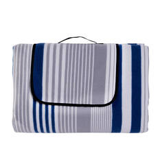 Cabin Crew Striped Picnic Rug - Blue/Grey, 3m x 3m, , scaau_hi-res