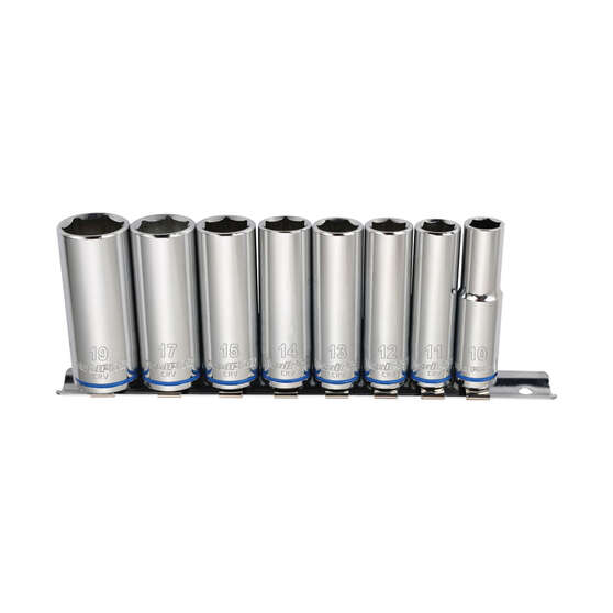 ToolPRO Socket Rail Set 3/8" Drive Deep Metric 8 Piece, , scaau_hi-res