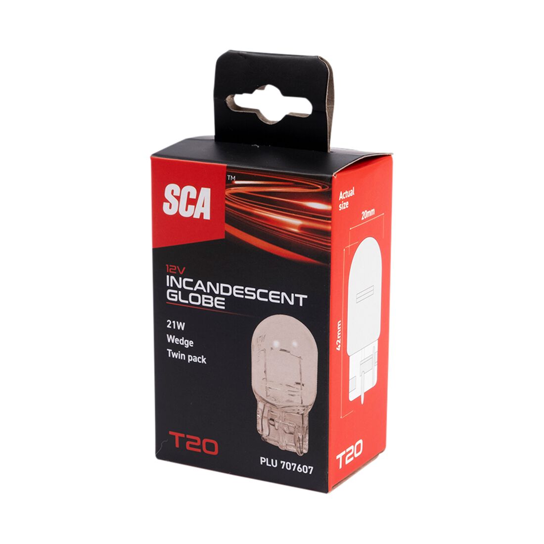 SCA Incandescent Globe - T20 12V 21W - 2 Pack, , scaau_hi-res