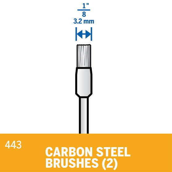 Dremel 2pk Carbon Steel 3.2mm Shank 3.2 Mm Dia Brush, , scaau_hi-res