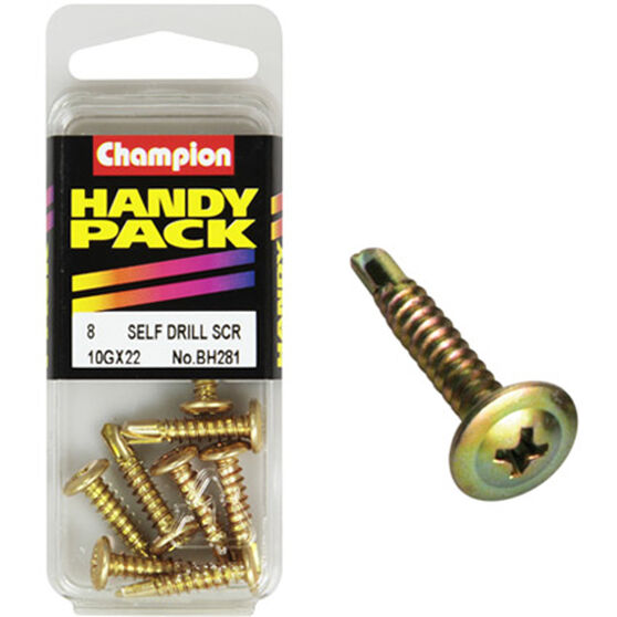 Champion Self Drilling Screws - 10G X 22, BH281, Handy Pack, , scaau_hi-res