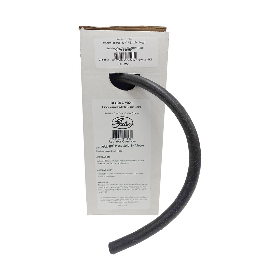 Gates Heater & Coolant Hose 9.5mm (3/8 inch) Sold by Metre, , scaau_hi-res