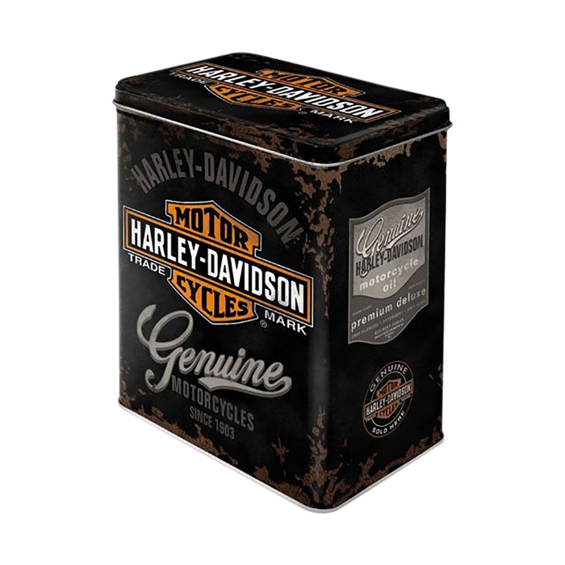 Nostalgic-Art Large Tin Box with Separate Lid - Harley Davidson, , scaau_hi-res