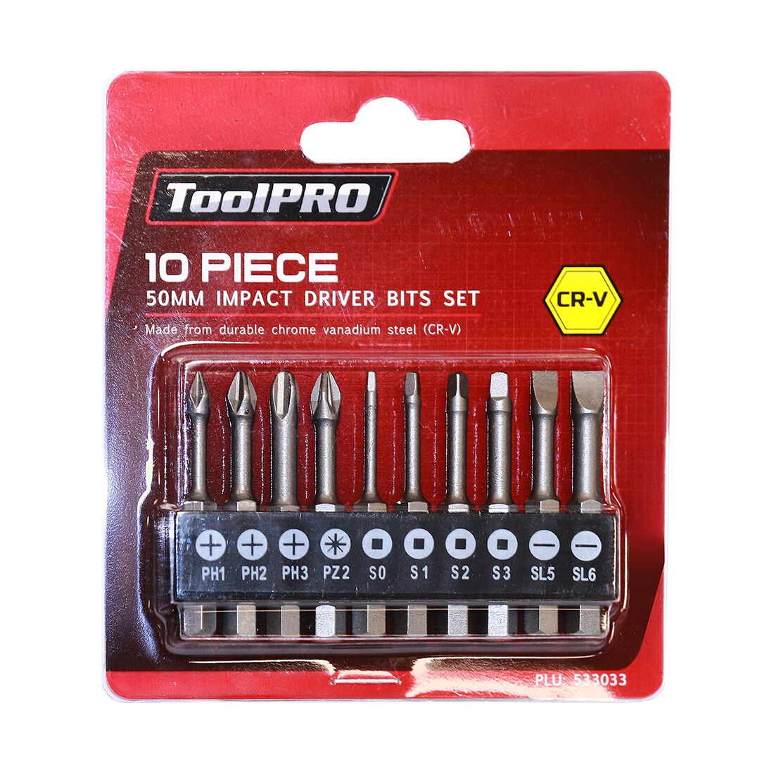 ToolPRO Impact Driver Bit Set 50mm 10 Piece, , scaau_hi-res