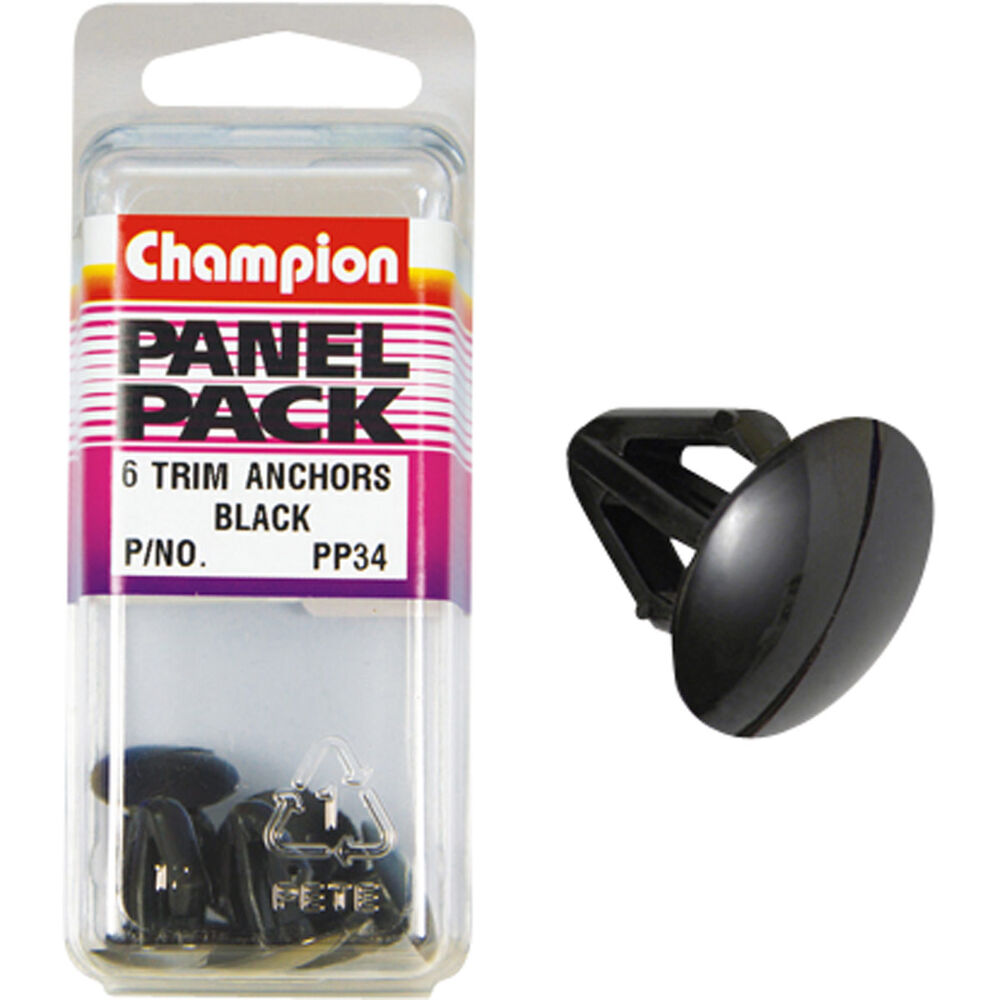 Champion Panel Pack Trim Clips PP34, Black Supercheap Auto