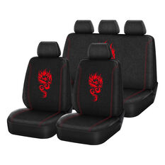 SCA Dragon Seat Cover Pack Red Adjustable Headrests Airbag Compatible 30&06H SAB, , scaau_hi-res