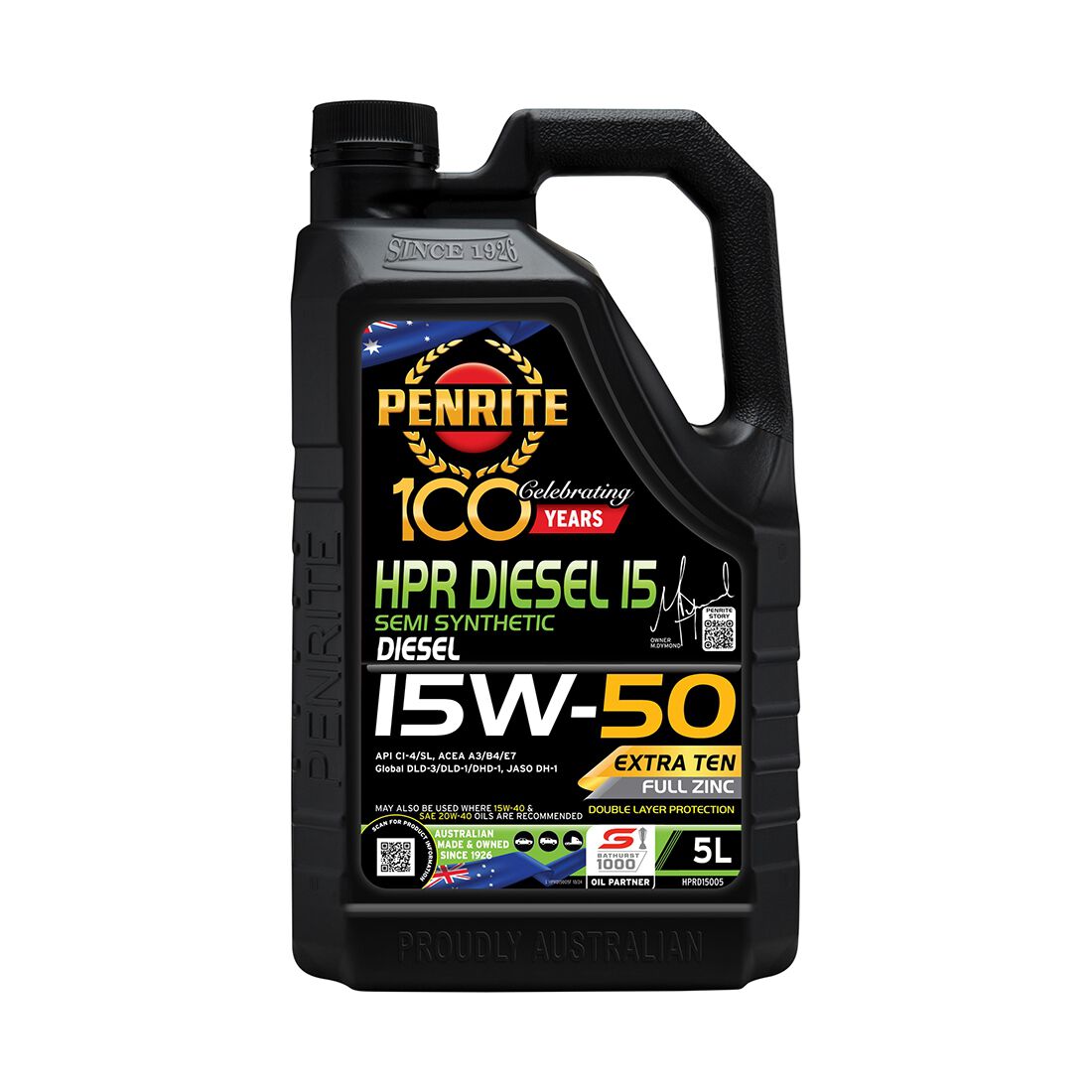 Penrite HPR Diesel 15 Engine Oil - 15W-50, 5 Litre, , scaau_hi-res