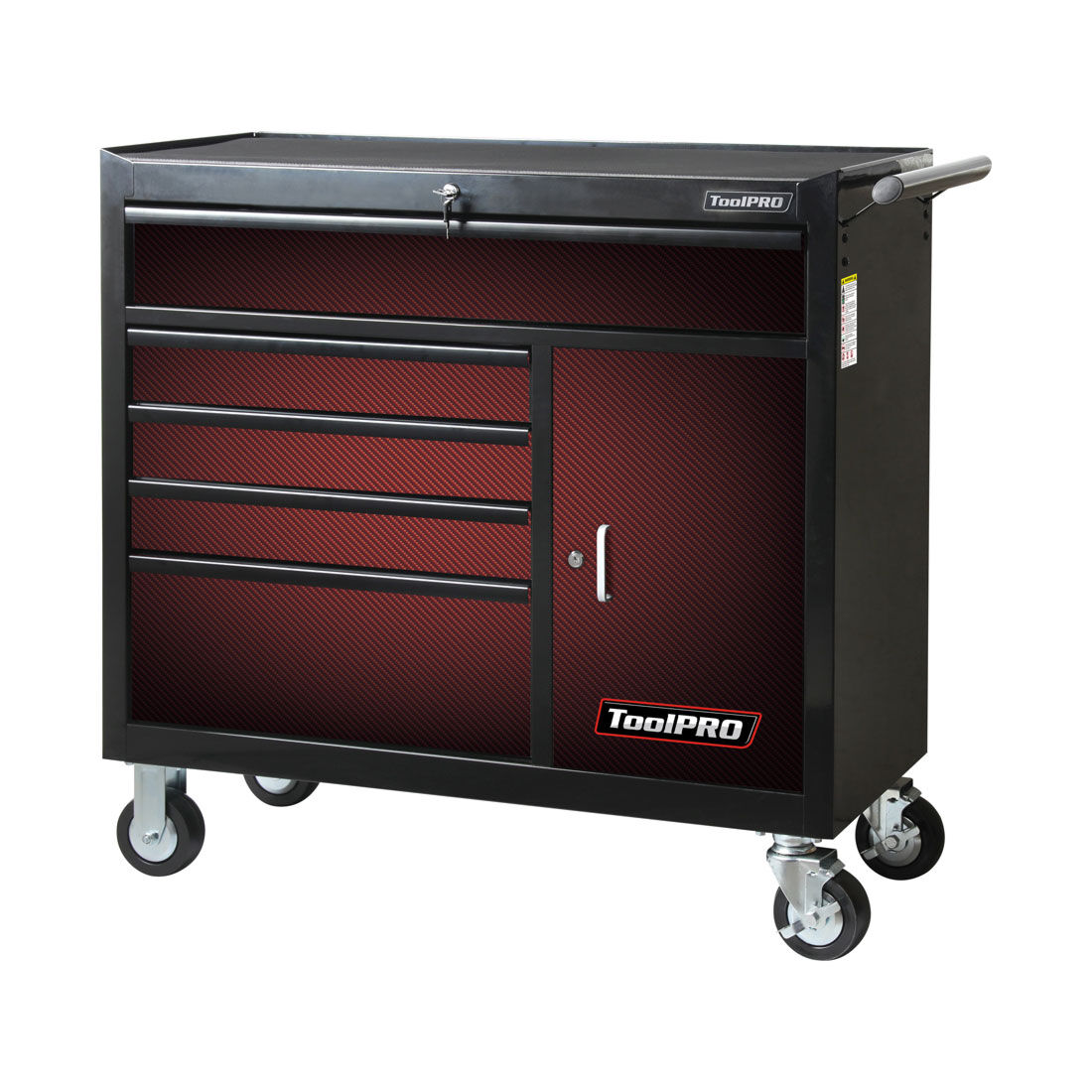 ToolPRO Tool Cabinet Magnet Fascia Set Red Carbon Fibre Suits 41 Cabinet Supercheap Auto